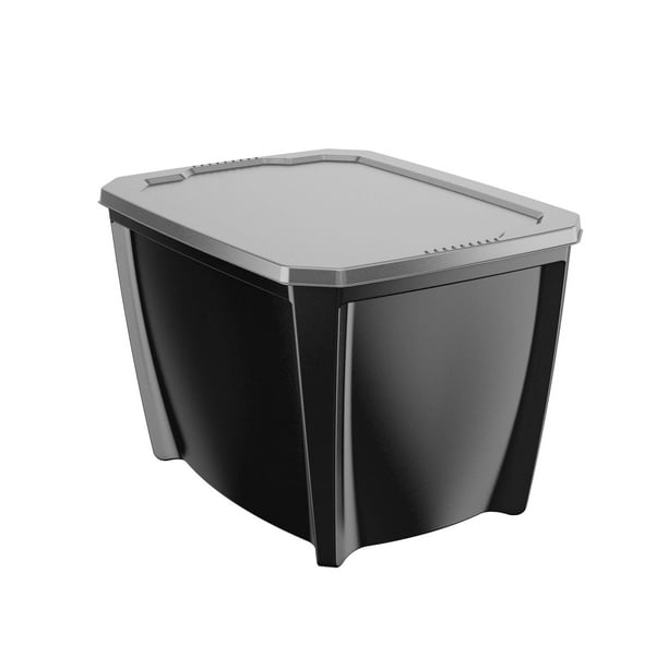 7 Pack Life Story Black 20 Gal Stackable Organization Storage Box Container